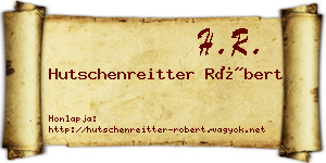 Hutschenreitter Róbert névjegykártya